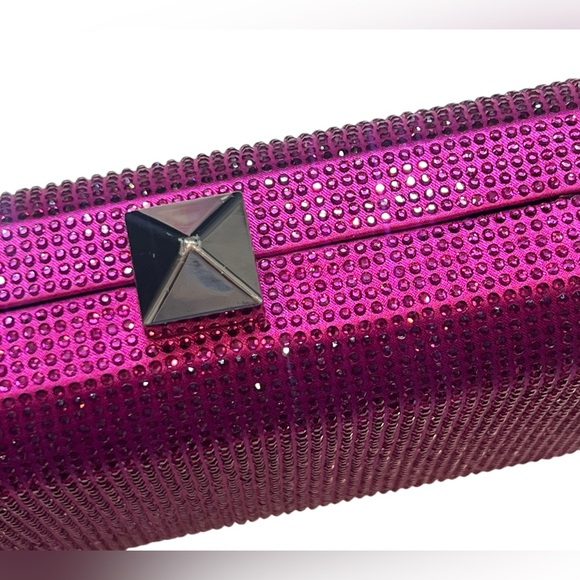 Sparkling Pink Clutch with few missing stones & scraped on one corner visible - Picture 6 of 14